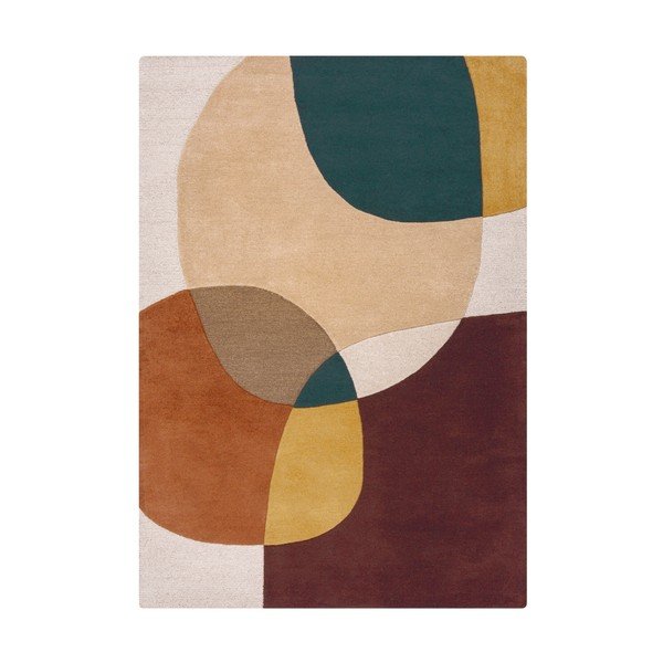 Violets ar rokām darināts vilnas paklājs 120x170 cm Glow Purple Multi – Flair Rugs