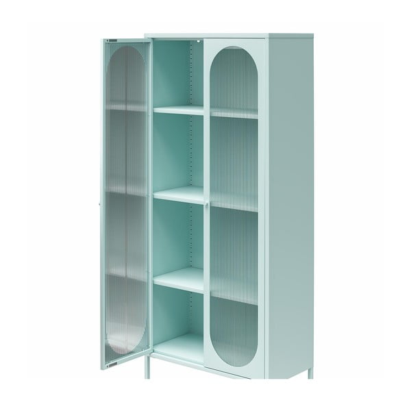 Gaiši zila metāla vitrīna 80x186x40 cm Luna – Støraa-image-3