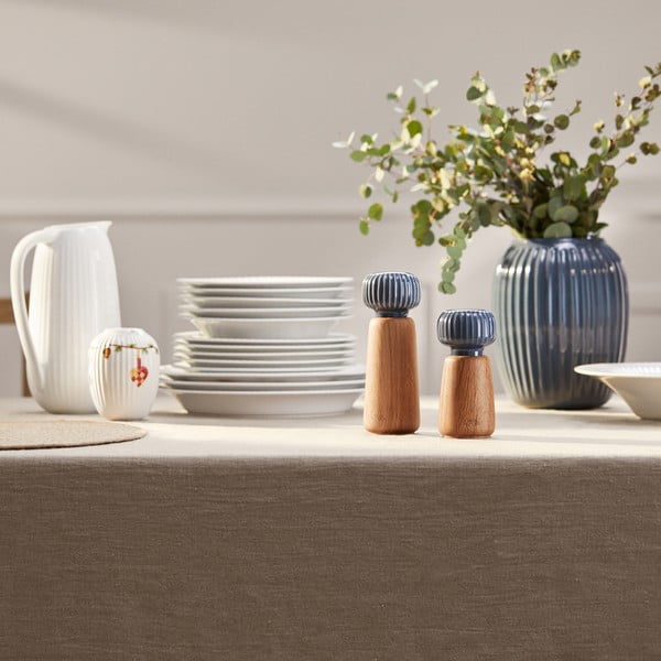 Ozolkoka garšvielu dzirnaviņas ar antracīta pelēkām porcelāna detaļām Kähler Design Hammershoi, augstums 13 cm-image-1