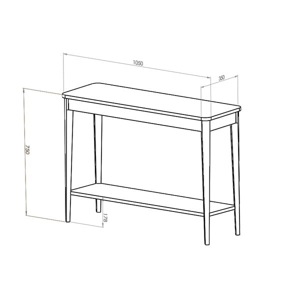 Tumši pelēks konsoles galds Ragaba Ashme, platums 85 cm-image-1
