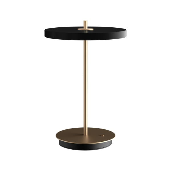 Melna LED galda lampa ar regulējamu spilgtumu un metāla abažūru (augstums 31 cm) Asteria Move – UMAGE