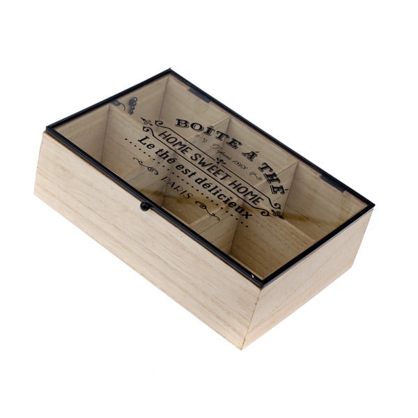 Koka tējas kaste ar 6 nodalījumiem Dakls Hannah, 24 x 16 cm