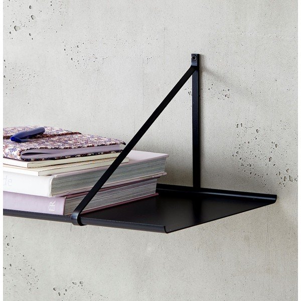 Melns sienas plaukts Hammel Edge, 65 x 27 cm-image-2