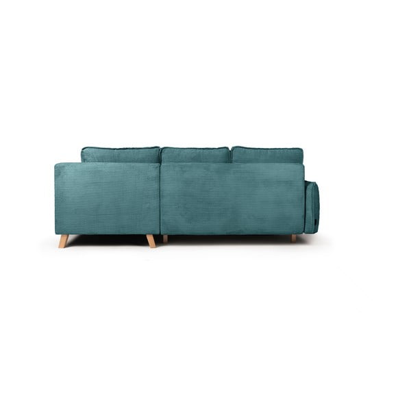 Tirkīzzils velveta salokāms stūra dīvāns (ar labo stūri) Tori – Bonami Selection-image-4