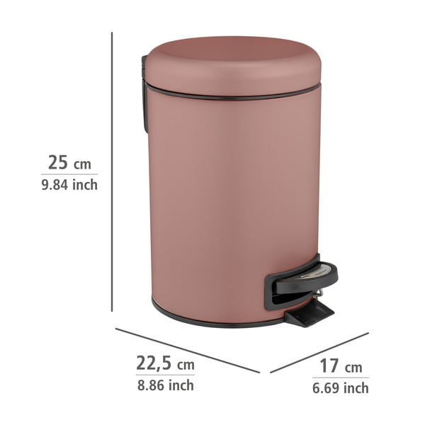 Tērauda atkritumu tvertne ar pedāli 3 l Leman – Wenko-image-3