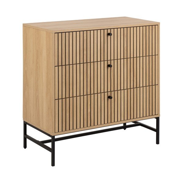 Dabīga toņa kumode ar ozolkoka imitāciju 81x80x40 cm Albany  – Actona-image-1