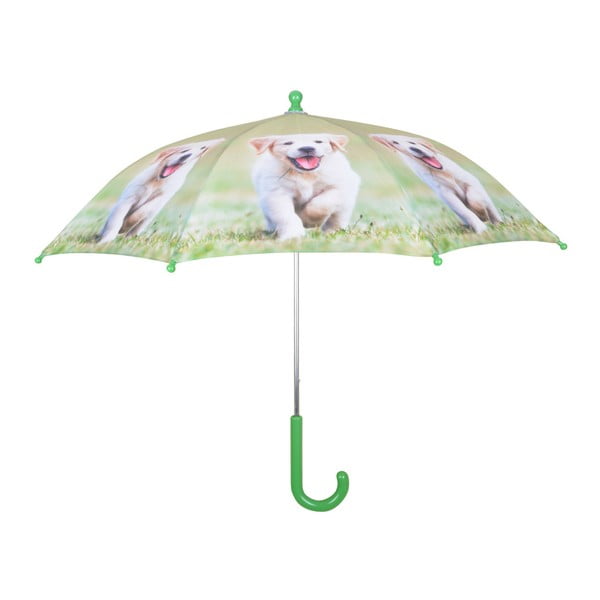Gaiši zaļš lietussargs ar kucēna apdruku Esschert Design Animals