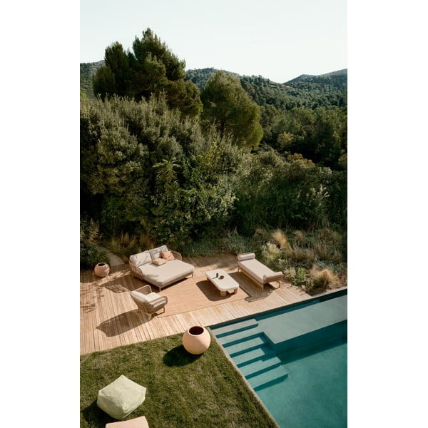 Dabīga toņa akācijas masīvkoka dārza dīvāns Catalina – Kave Home-image-3