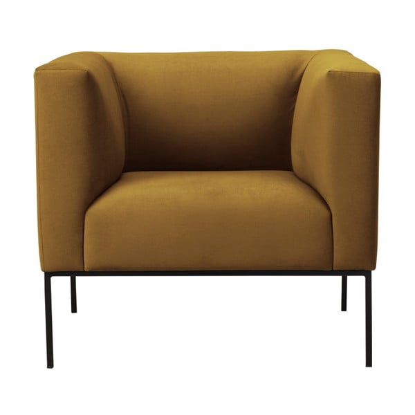 Dzeltens samta atpūtas krēsls Windsor & Co Sofas Neptune