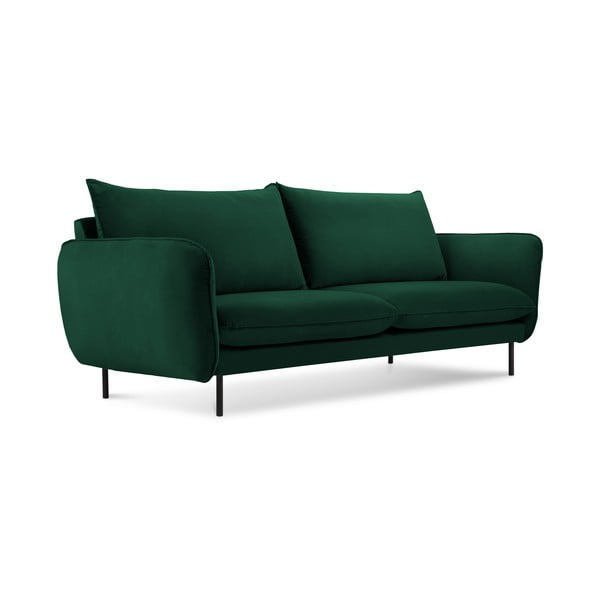 Tumši zaļš samta dīvāns 160 cm Vienna – Cosmopolitan Design