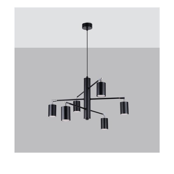 Melna metāla piekaramā lampa Virta – Sollux-image-3