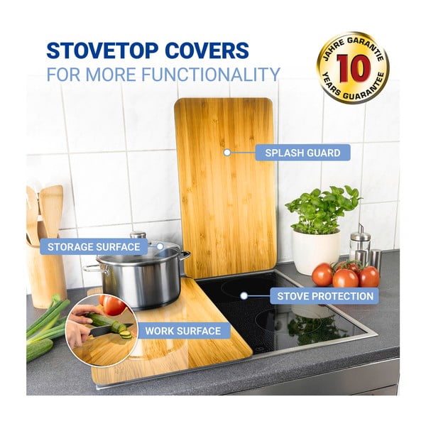 Rūdīta stikla plīts aizsargplāksnes (2 gab.) 52x30 cm Wooden – Maximex-image-4