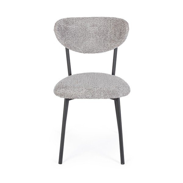 Gaiši pelēks polsterēts pusdienu krēsls Ludmilla – Bizzotto-image-1
