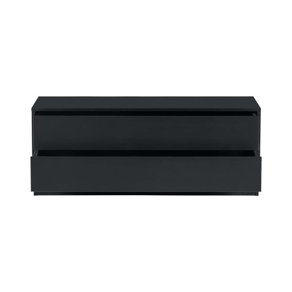 Melns priedes masīvkoka modulārais TV galdiņš 100x40 cm Finca – WOOOD-image-2