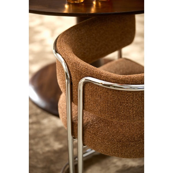 Gaiši brūns polsterēts ēdamistabas krēsls ar roku balstiem Adante – Light & Living-image-1