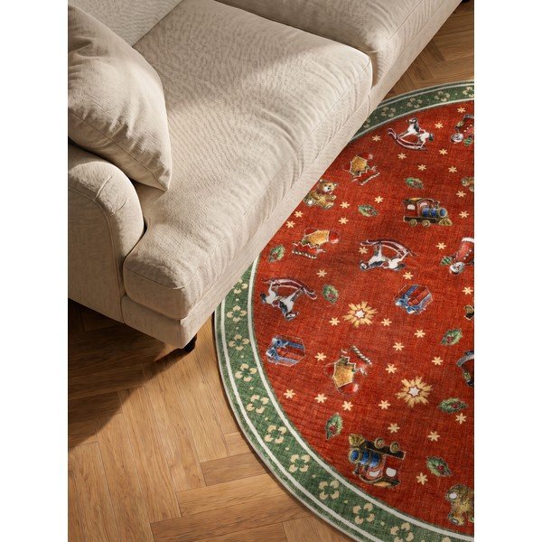 Sarkans/zaļš apaļš paklājs ar Ziemassvētku motīvu ø 200 cm Toy's Delight Nostalgic Noel Red Green – Villeroy&Boch-image-3