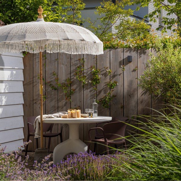 Plastmasas apaļš dārza ēdamgalds ø 120 cm Luno – WOOOD-image-3