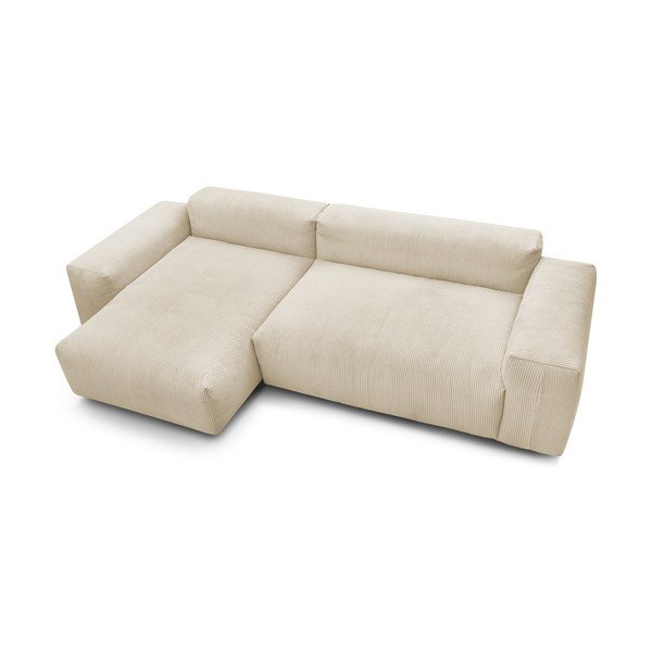 Bēšs velveta stūra dīvāns (kreisais stūris) Lafayette – Bobochic Paris-image-3