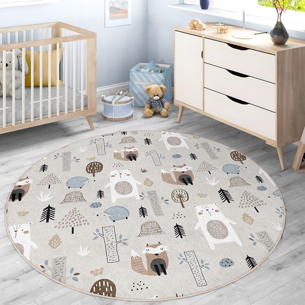 Mazgājams bērnu paklājs ø120 cm Forest Friends – Mila Home-image-3