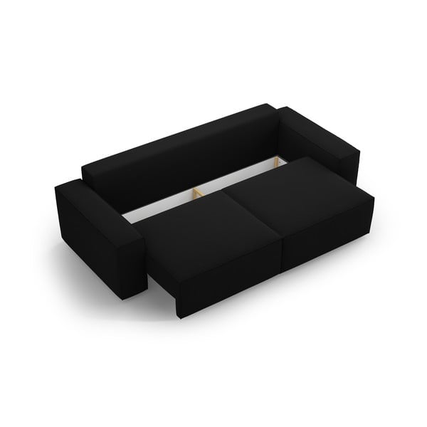 Melns salokāms dīvāns 247 cm Jodie – Micadoni Home-image-3