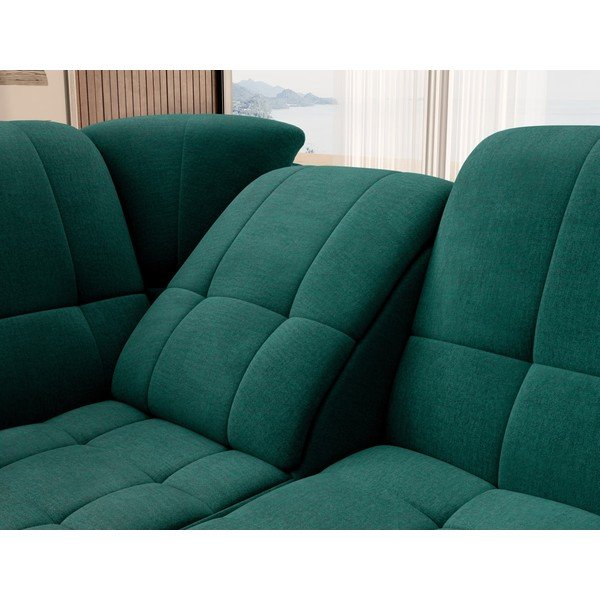 Zaļš samta salokāms/ar uzglabāšanas vietu stūra dīvāns (ar kreiso stūri/L veida) Sado – ELTAP-image-1