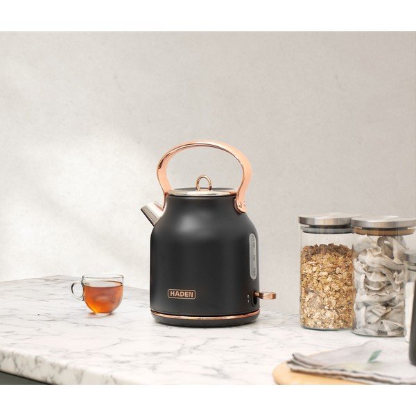 Melna elektriskā tējkanna 1,7 l Heritage – Haden-image-3