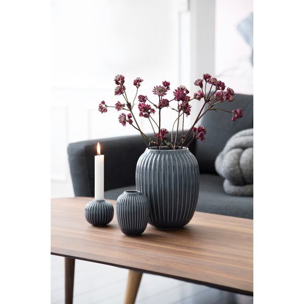 Antracīta pelēka keramikas vāze Kähler Design Hammershoi, ⌀ 8,5 cm-image-2