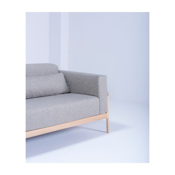 Pelēks dīvāns ar ozolkoka konstrukciju Gazzda Fawn, 240 cm-image-4