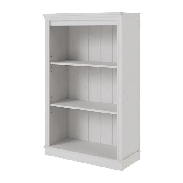 Balts priedes masīvkoka grāmatplaukts 74x118x35 cm Anita – Støraa-image-3