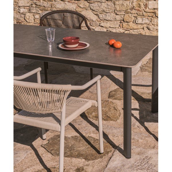 Dārza ēdamgalds ar akmens galda virsmu 80x140 cm Anafi – Kave Home-image-1