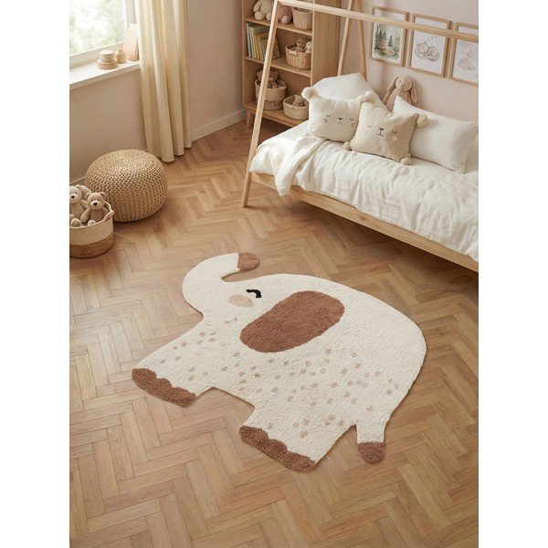 Brūns/krēmkrāsas mazgājams/ar rokām darināts kokvilnas bērnu paklājs 95x120 cm Snuggle Emmi – Hanse Home-image-1