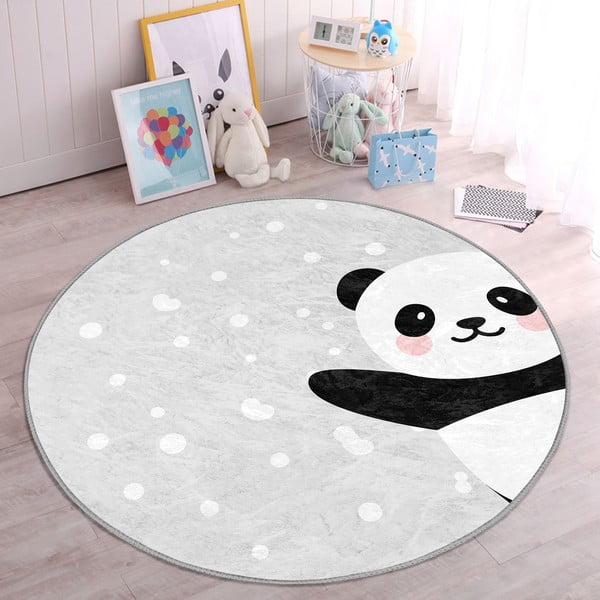 Gaiši pelēks bērnu paklājs ø 100 cm Comfort – Mila Home-image-4