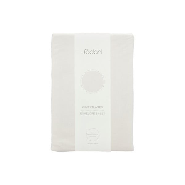 Balts kokvilnas palags ar gumiju 180x200 cm Calm – Södahl-image-3