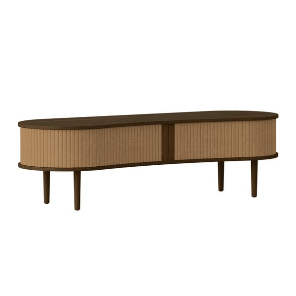 Brūns/gaiši brūns TV galdiņš ar ozolkoka imitāciju 140x40x46 cm Audacious – UMAGE