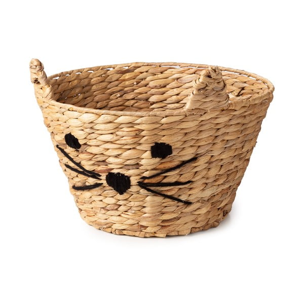 Dabīga toņa bērnu rotaļlietu grozs no ūdens hiacintes ø 35x26 cm Cat – Compactor