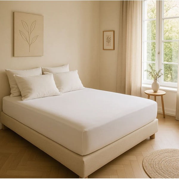 Balts palags no ranforce kokvilnas ar gumiju 200x140 cm Ranforce – Mila Home Luxury-image-4