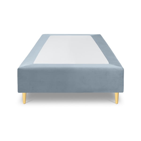 Gaiši zila samta vienvietīga gulta Milo Casa Lia, 90 x 200 cm-image-2