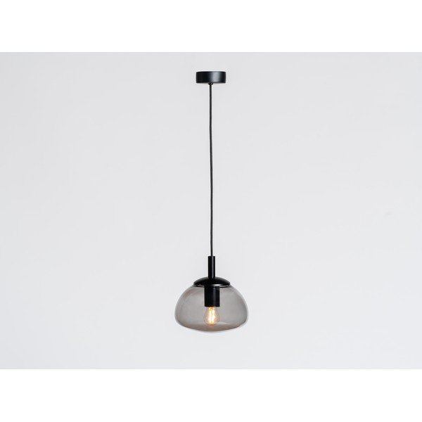 Melna piekaramā lampa ar stikla abažūru ø 30 cm Flin – CustomForm-image-1