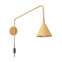 Dzeltena sienas lampa ar vadu ø 14 cm Zylo – Sollux