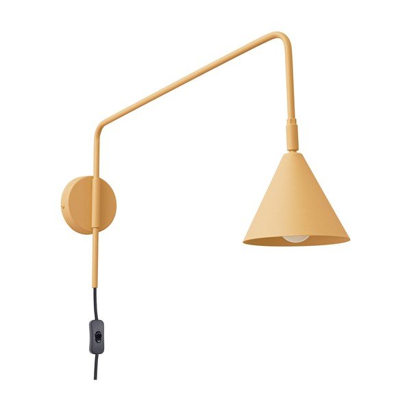 Dzeltena sienas lampa ar vadu ø 14 cm Zylo – Sollux