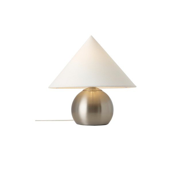 Balta/spīdīgas sudraba krāsas tekstila galda lampa (augstums 38 cm) Connie – Ellos Home-image-3