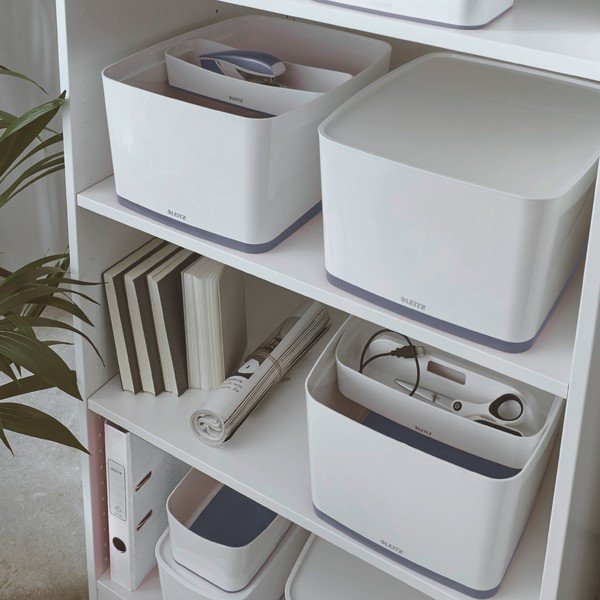 Balta uzglabāšanas kaste ar vāku Leitz Office, tilpums 18 l-image-1