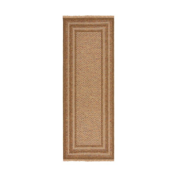 Dabīga toņa āra celiņa paklājs 80x230 cm Layla Border – Flair Rugs