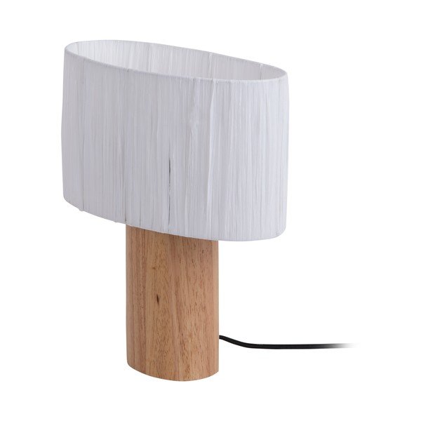 Balta/dabīga toņa galda lampa no papīra auklas (augstums 30,5 cm)  Sheer Oval – Leitmotiv-image-2