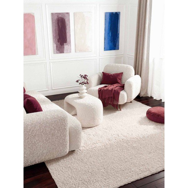 Ziloņkaula krāsas ar rokām darināts buklē paklājs 200x290 cm Notting Hill Portobello – Ted Baker-image-2