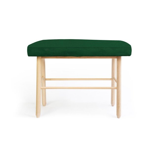 Priežu koka krēsls ar tumši zaļu samta Velvet Atelier pārvalku