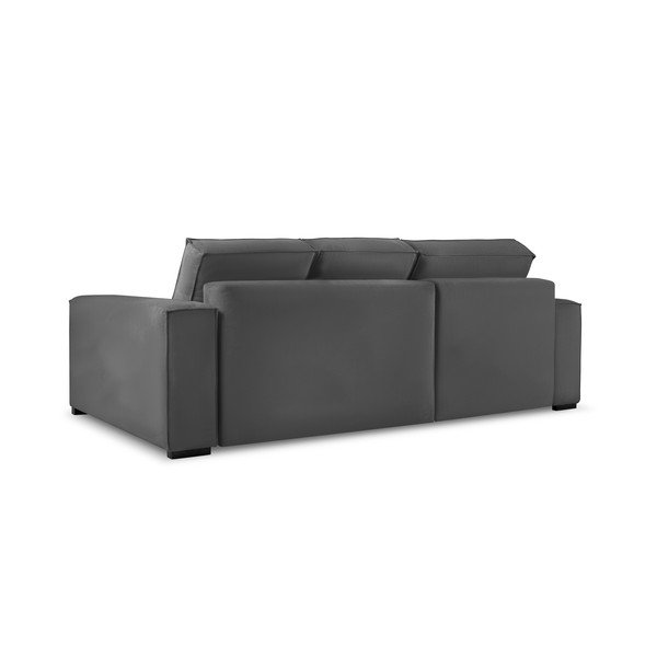 Tumši pelēks velveta izvelkamais stūra dīvāns ar veļas kasti Mazzini Sofas Azalea-image-3