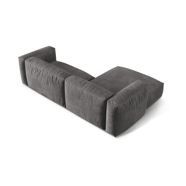 Pelēks samta modulārais stūra dīvāns (ar kreiso stūri/ar zvilni) Martina – Micadoni -image-3
