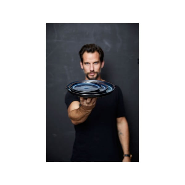 Melns/zils deserta akmensmasas šķīvis ø 17 cm Gastro Dark Blue/Black – Bitz-image-4