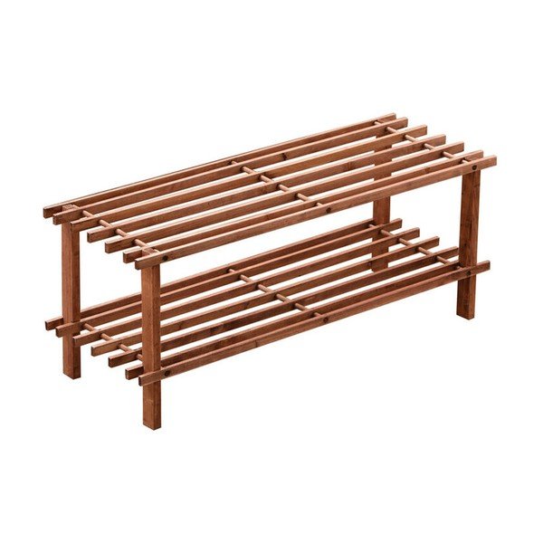 Dabīga toņa ciedra masīvkoka apavu plaukts 74x30x26 cm Parker – Premier Housewares-image-3